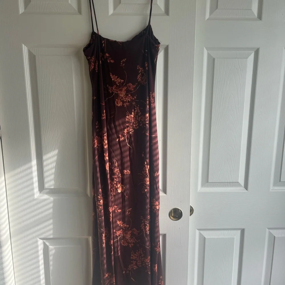 Reformation Brown Floral Midi Dress - Picture 2 of 3